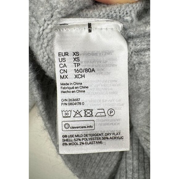 H&M X Pringle of Scotland Knit Mock-Turtleneck Sweater Collaboration Gray Sz XS - Picture 8 of 8